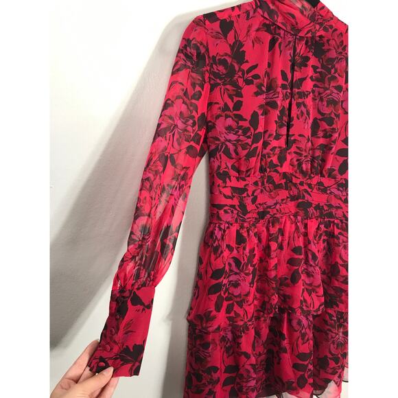 Amanda Uprichard Samira Pink Ella Floral Mini Dress Feminine Pretty - Picture 5 of 10